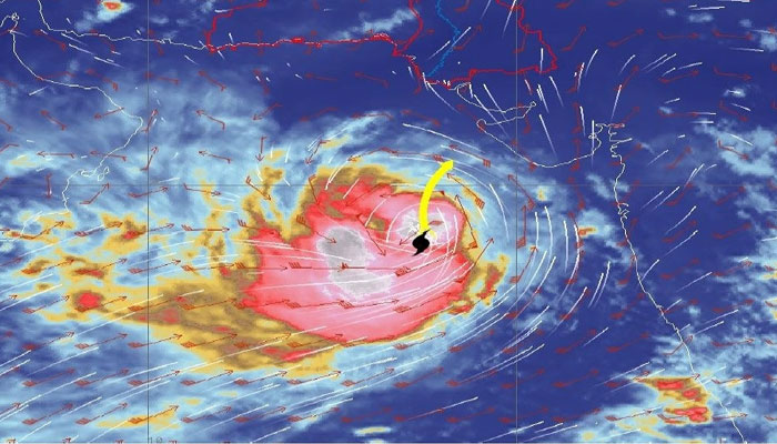 Satellite image of Extremely Severe Cyclonic Storm (ESCS) “ BIPARJOY”. — Pakistan Meteorological Department