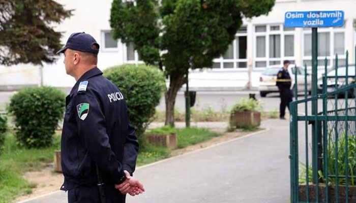 Bosnian police secured the elementary school in Lukavac after the shooting. — AFP/File