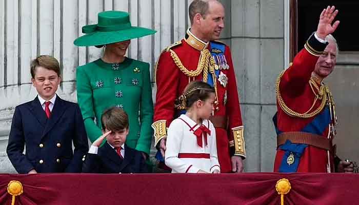 Prince Louis salutes to people attending King Charles official birthday