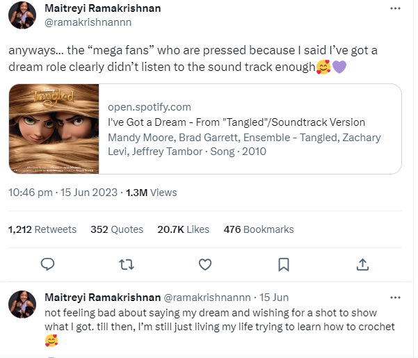Never Have I Ever's Maitreyi Ramakrishnan wants to play Rapunzel