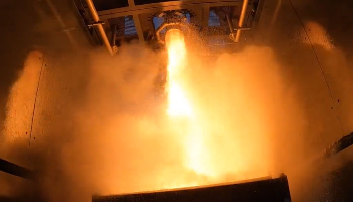 This screengrab of a video shows the propellant of the SkyroraXL. — Twitter/@Skyrora_Ltd