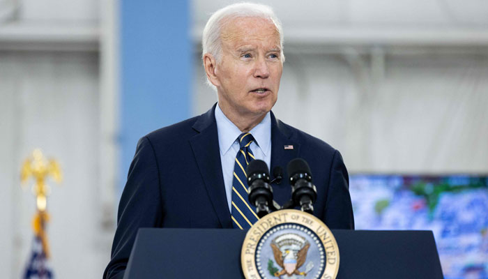 US President Joe Biden delivers remarks following a briefing on Interstate-95 highway emergency repair and reconstruction efforts, in Philadelphia, Pennsylvania, on June 17, 2023. — AFP