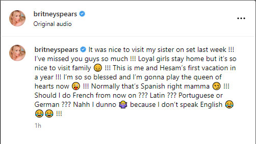 Britney Spears takes a subtle dig at estranged mom after reconnecting with sister