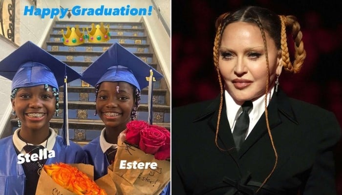 Madonnas twin daughters, Stella and Estere, graduate elementary school