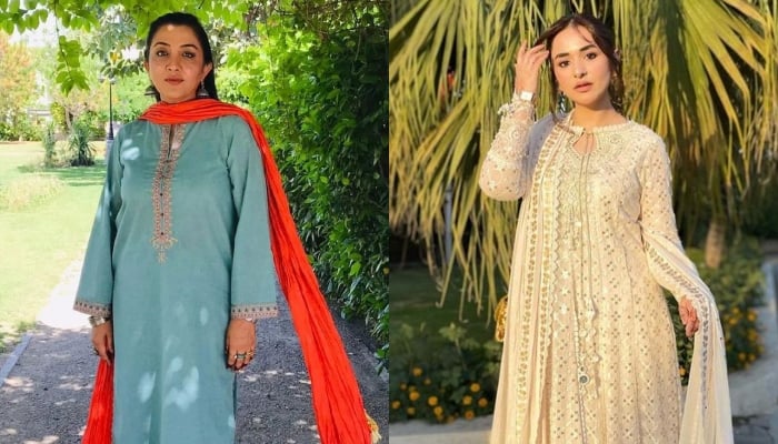 Pakistani actors Nadia Afghan (left) and Yumna Zaidi. — Instagram/@nadiaafgan/@yumnazaidiofficial