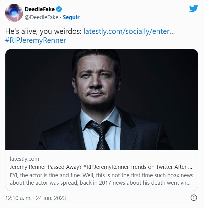 RIP' Jeremy Renner sends fans into a frenzy, but it's just another celebrity  death hoax