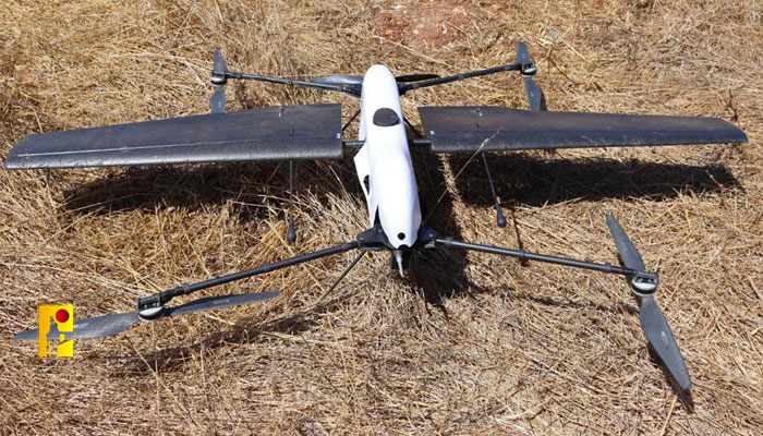 This handout picture provided by Hezbollahs media office on June 26, 2023, shows an Israeli drone that was intercepted in southern Lebanon near the border. — Hezbollahs Media Office/AFP