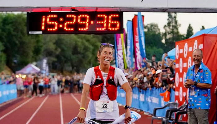 Ultramarathon runner sets astounding new time record at 100-mile race