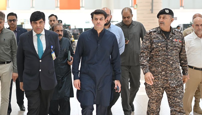 SAPM on Interior Jawad Sohrab Malik during his visit to the Islamabad International Airport on June 26, 2023. — Reporter