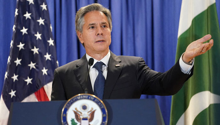 US Secretary of State Antony Blinken speaks after his meeting with Pakistans Foreign Minister Bilawal Bhutto-Zardari at the State Department in Washington, DC, September 26, 2022. — AFP