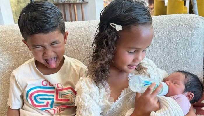 Patrick Mahomes' Daughter Cuddles Baby Brother on 2nd Birthday