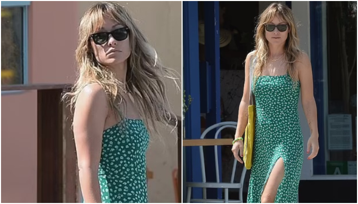 Actress Olivia Wilde stepped out in chic summer dress with thigh-high slit