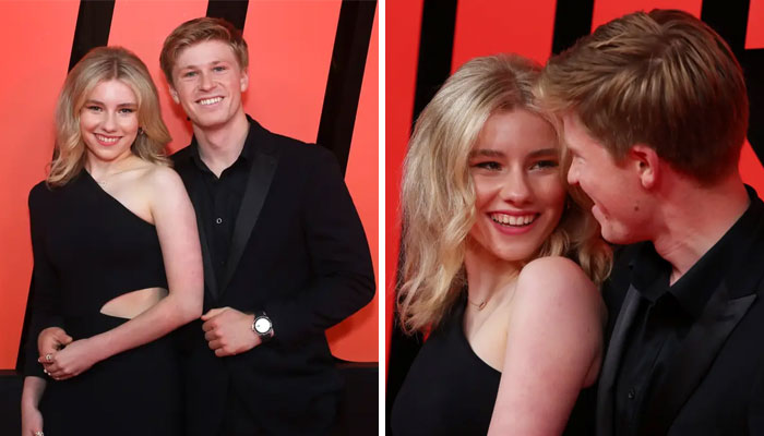 Robert Irwin and girlfriend Rorie Buckey coordinate in black for first red carpet