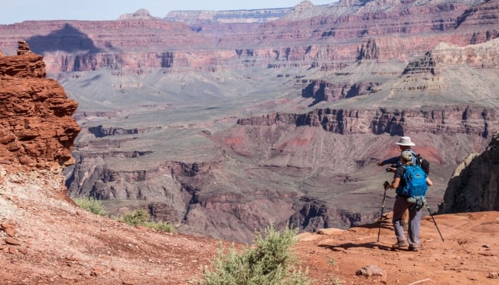 This representational picture shows a couple hiking at the Grand Canyon. — AFP/File