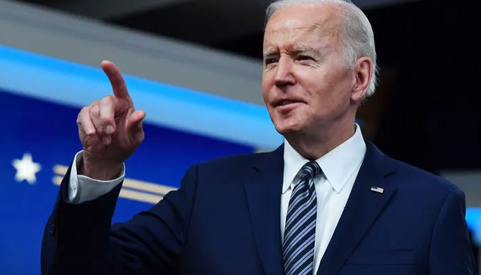 US President Joe Biden answers questions after announcing that the United States will be releasing a record amount of oil from the US strategic oil reserves to help bring down the cost of oil in the South Court Auditorium, next to the White House, in Washington, DC, on March 31, 2022. AFP/File