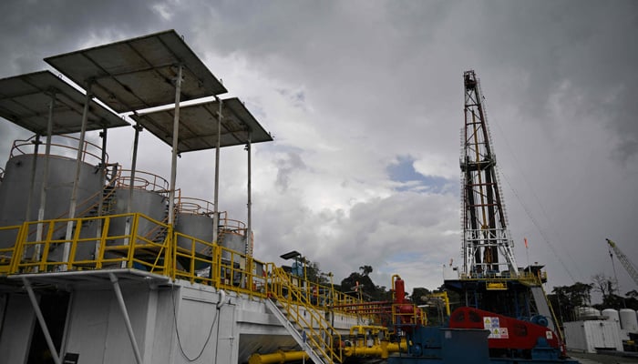 The Ishpingo oil platform of state-owned Petroecuador in Yasuni National Park in Ecuador on June 21, 2023. — AFP