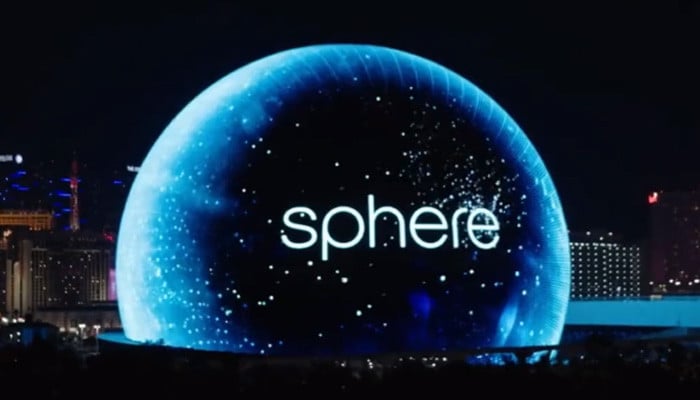 World’s largest spherical video screen lights up night sky in Las Vegas
