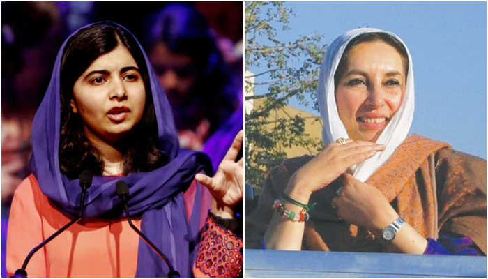 Pakistans former prime minister Benazir Bhutto (right) and human rights activist Malala Yousafzai. — AFP/File