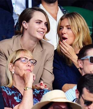 Cara Delevingne watches Wimbledon alongside partner Minke