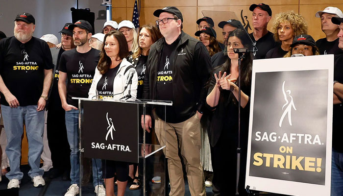 SAG-AFTRA leaders slam Hollywood studios' AI proposal amidst actors strike