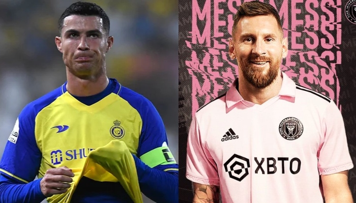 Al-Nassr forward Cristiano Ronaldo (left) and Inter Miamis Lionel Messi. — AFP/File