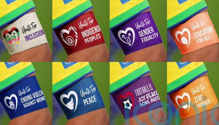 The 8 types of armbands allowed by FIFA for the Womens Football World Cup 2023.—Ireland-live.ie