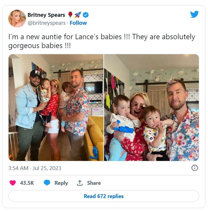 Lance Bass introduces twins to 'Auntie' Britney Spears in heartwarming ...