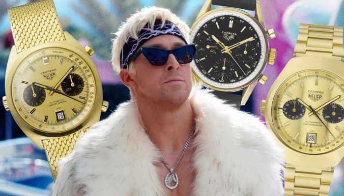 Ryan Gosling flaunts trio of gold TAG Heuer timepieces