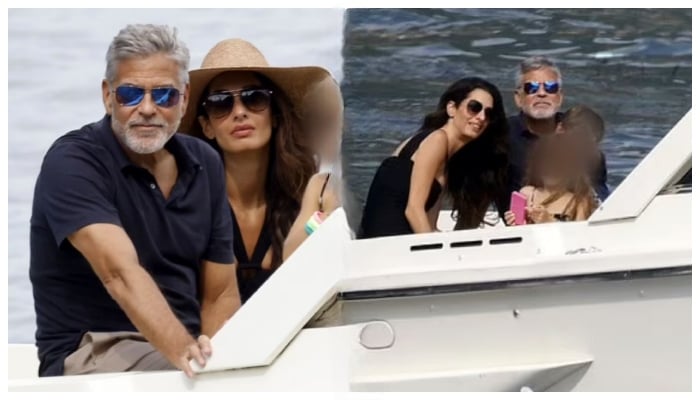 George Clooney enjoys a family day with kids