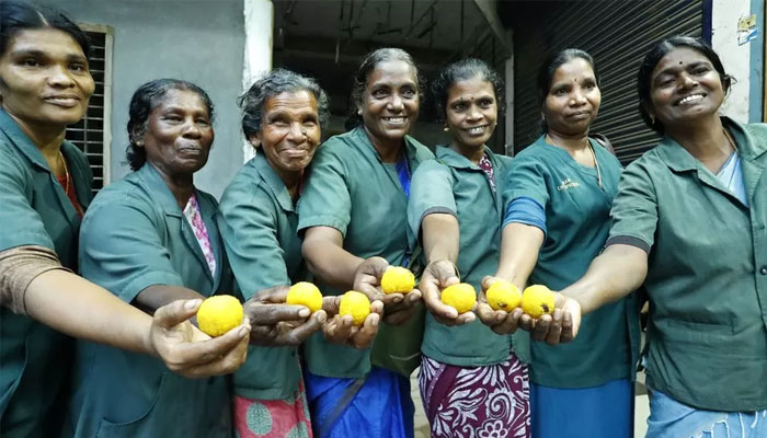 Women from the group collecting non-biodegradable waste, celebrating their jackpot. — BBC/File