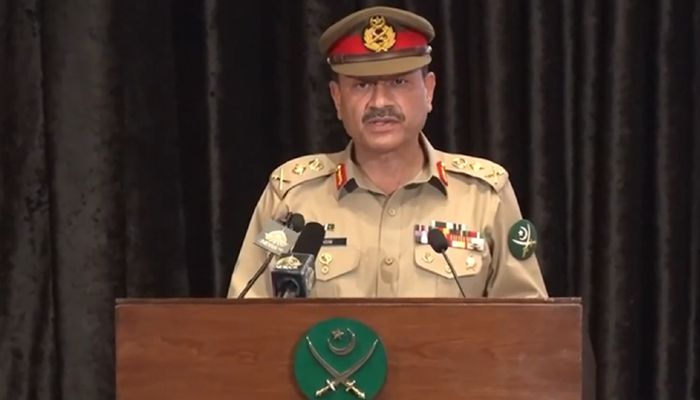 Army Chief General Asim Munir addressing the ceremony held to celebrate the 96th anniversary of the founding of China army at GHQ in Rawalpindi in this still taken from a video on August 2, 2023. — ISPR