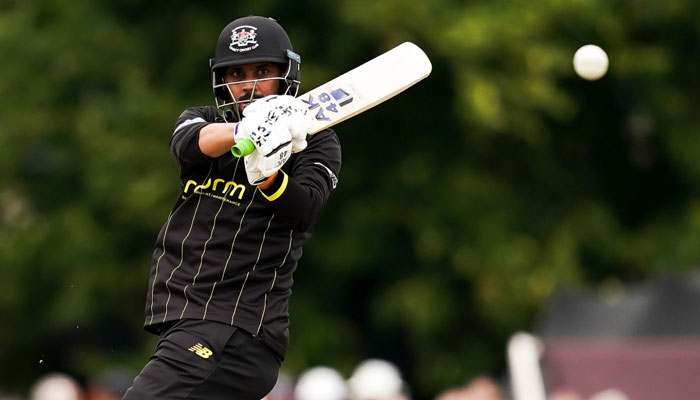 Anwar Ali plays a shot during Gloucestershire match against Northamptonshire. — Twitter/@Gloscricket