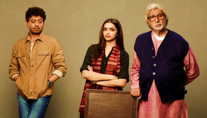 Piku is a road trip film featuring Irrfan Khan, Deepika Padukone and Amitabh Bachchan