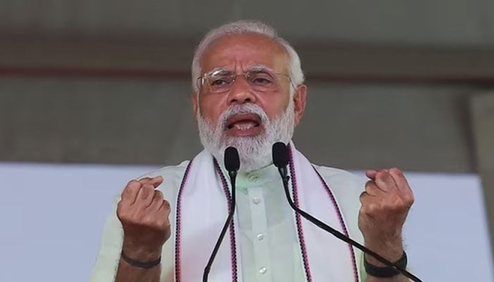 Indian Prime Minister Narendra Modi addresses a public rally.— AFP/File