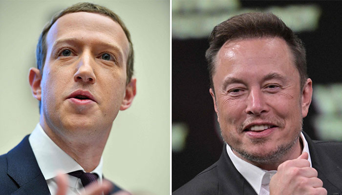 A combination of images showing X (ex-Twitter) owner Elon Musk (right) and Meta CEO Mark Zuckerberg. — AFP/File