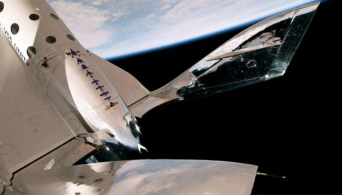 Virgin Galactic´s Unity spacecraft during the May 25, 2023, Unity 25 mission.  — AFP