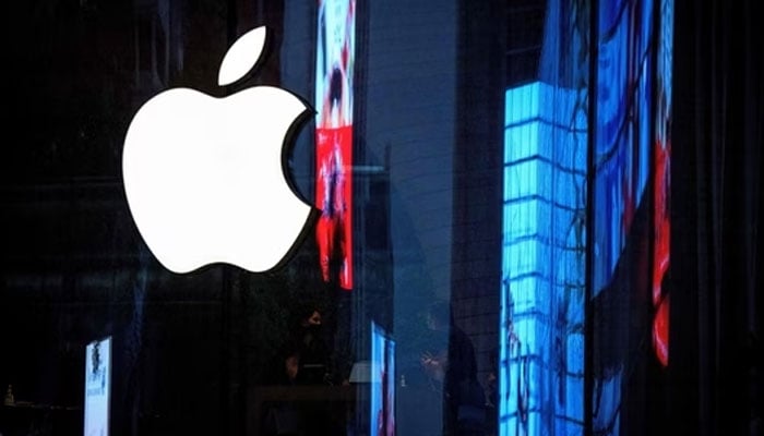 This picture shows the Apple Inc logo displayed on the companys head office. — AFP/File