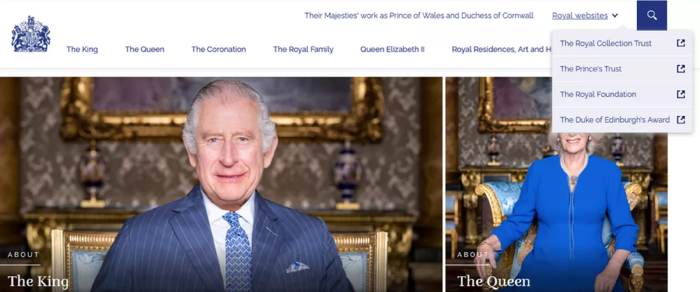 The Royal.UK websites screengrab