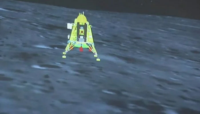 A screen-grab received from the live feed of the Indian Space Research Organisation (ISRO) website on August 23, 2023, showing the successful lunar landing of Chandrayaan-3 spacecraft on the lunar south pole. — AFP/File