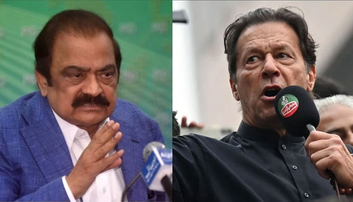 Former interior minister Rana Sanaullah (Left) and former prime minister Imran Khan (Right). — APP/File