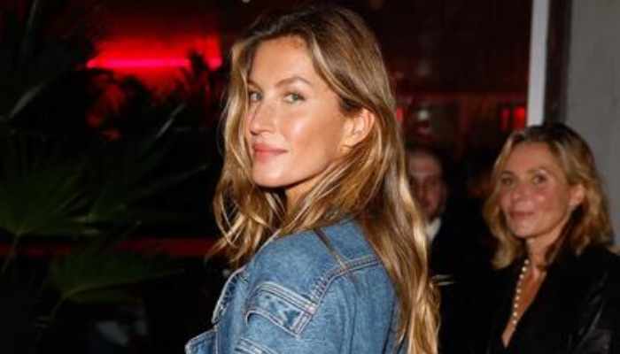 Gisele Bündchen styles dapper oversized denim in New York Fashion Week event