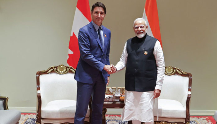 India’s Prime Minister Narendra Modi (R) with Canadian counterpart Justin Trudeau in New Delhi on September 10, 2023. — AFP