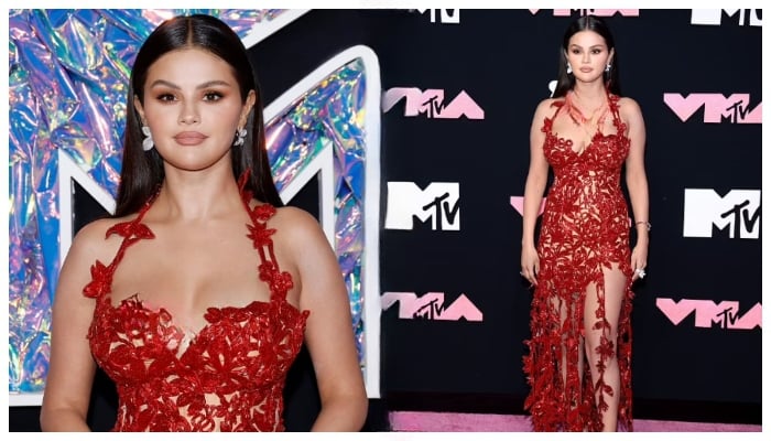 MTV Awards: Selena Gomez blooms in scarlet elegance with sizzling thigh-high slit