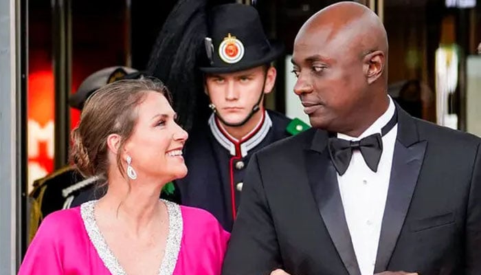 Norway Princess Martha Louise with fiance and self-proclaimed shaman Durek Verrett in Oslo. — AFP