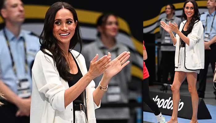 Meghan Markle shows off her toned legs in high street outfit in Germany