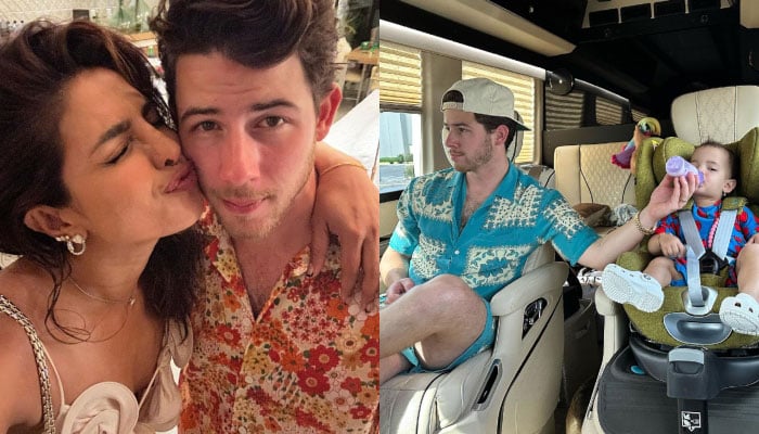 Priyanka Chopra gives a peck to husband Nick Jonas as she celebrates his birthday