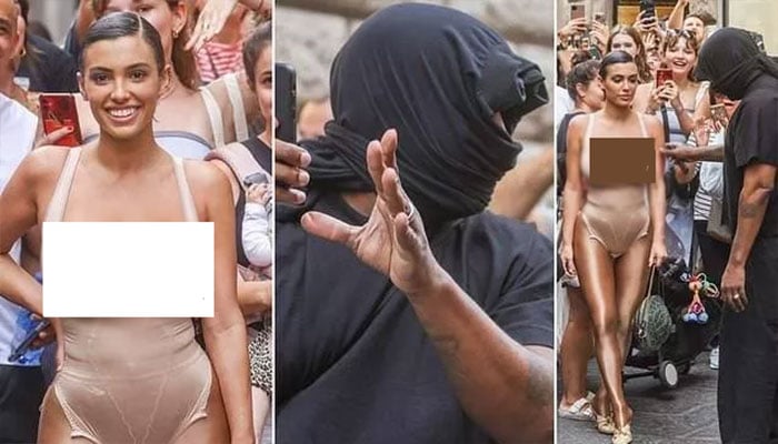 Kanye West and Bianca Censori are stirring the pot in the crowd.