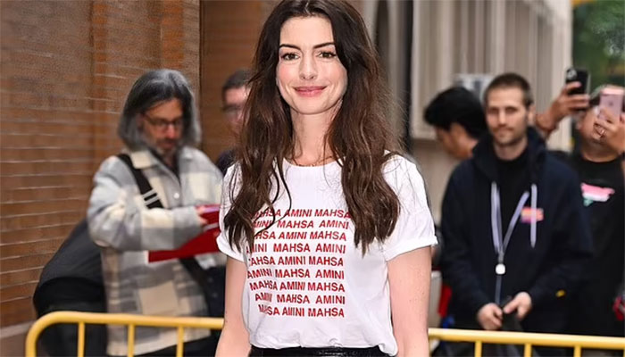 Anne Hathaway supports Iran protests in chic style in NYC