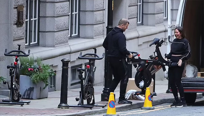 Madonnas impressive exercise bike fleet in Manchester.