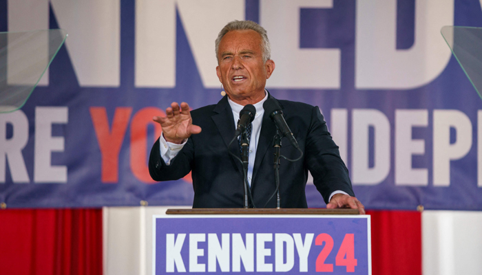 Presidential Candidate Robert F. Kennedy Jr. makes a campaign announcement at a press conference on October 9, 2023, in Philadelphia, Pennsylvania. — AFP